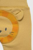 Дитячі бавовняні штани United Colors of Benetton колір жовтий з аплікацією