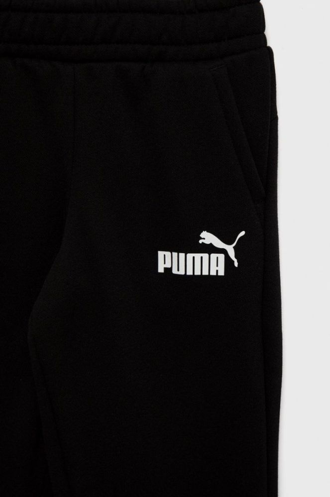 Дитячі спортивні штани Puma колір чорний однотонні фото 3