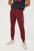 Бавовняні спортивні штани Tommy Hilfiger чоловічі колір бордовий з аплікацією