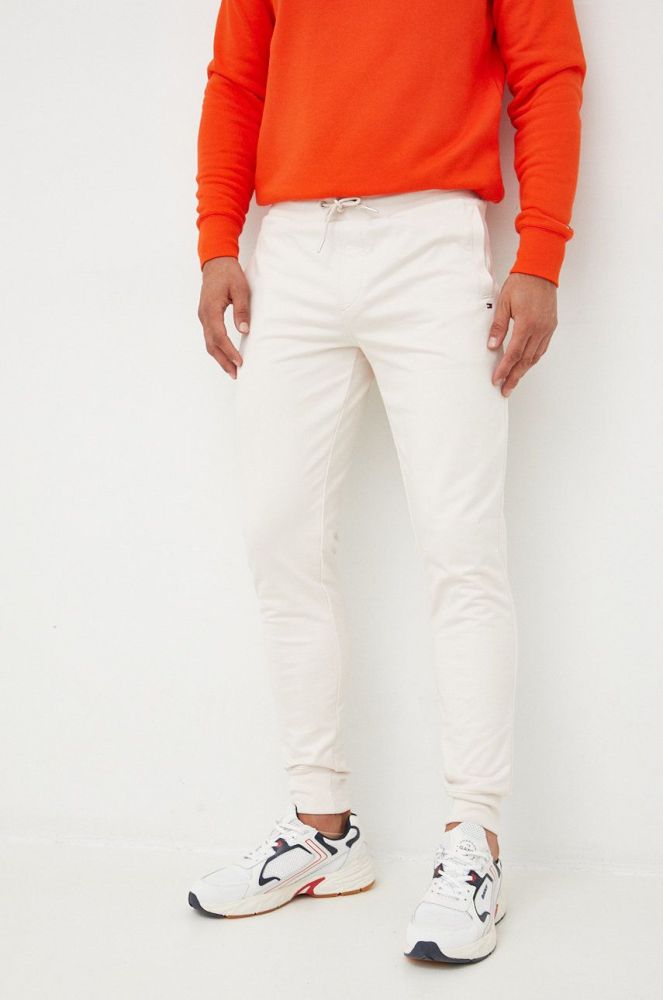 Спортивні штани Tommy Hilfiger чоловічі колір бежевий однотонні (2561039)