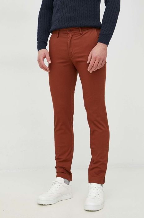 Штани Tommy Hilfiger чоловічі колір чорний облягаюче Штани Tommy Hilfiger чоловічі колір чорний облягаюче