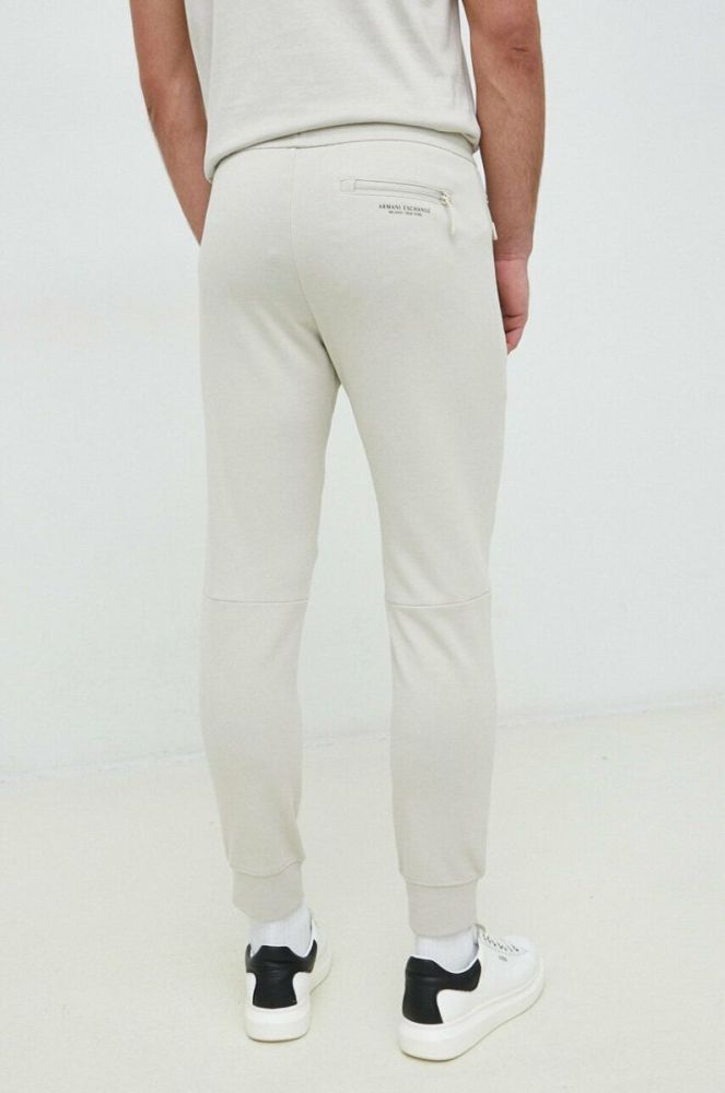 Спортивні штани Armani Exchange чоловічі колір білий однотонні фото 3