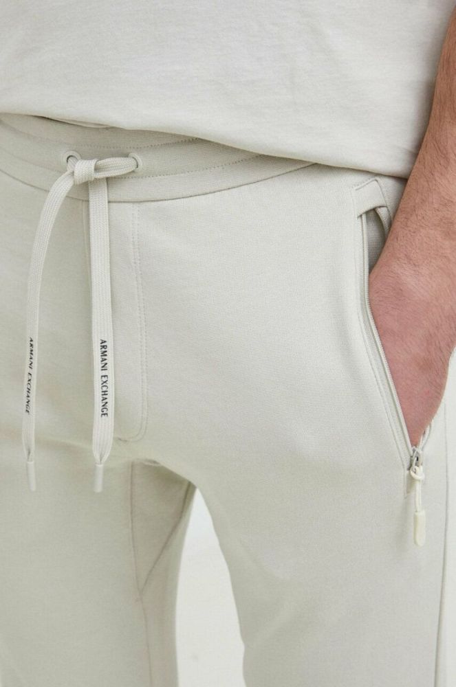 Спортивні штани Armani Exchange чоловічі колір білий однотонні фото 4