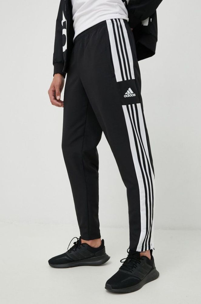 Штани adidas Performance чоловічі колір чорний однотонні фото 3