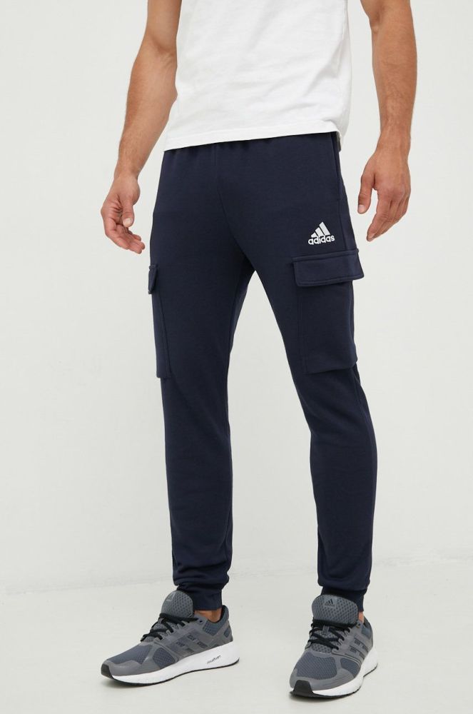 Спортивні штани adidas чоловічі колір синій однотонні (2496836)