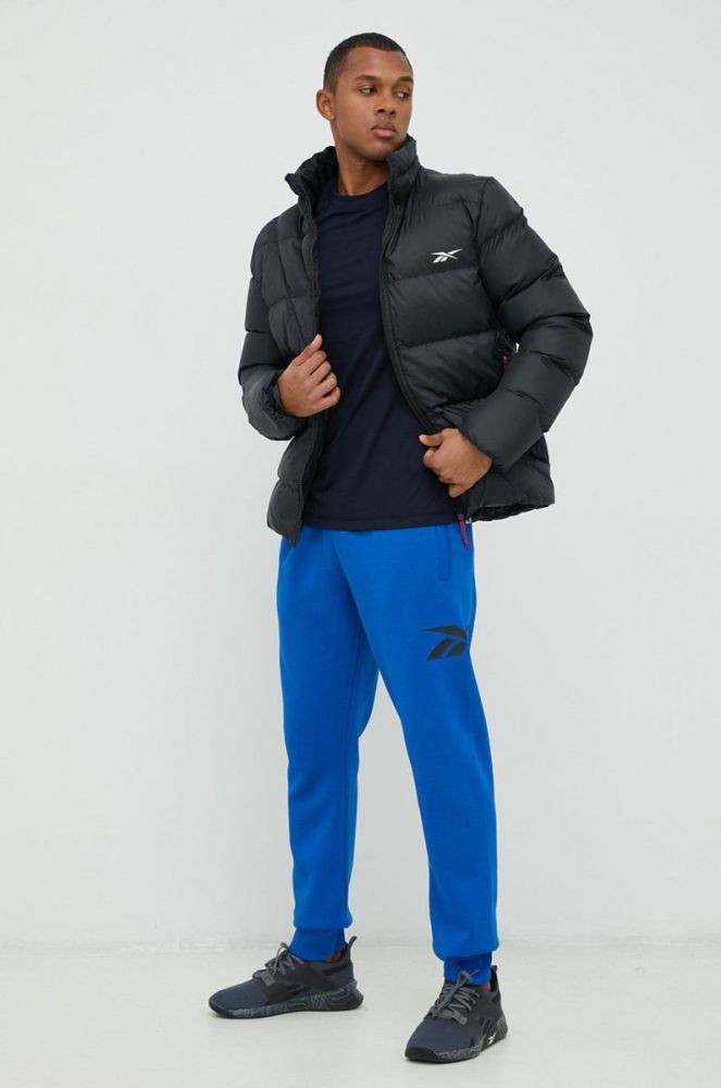Спортивні штани Reebok Classic чоловічі однотонні колір блакитний фото 2