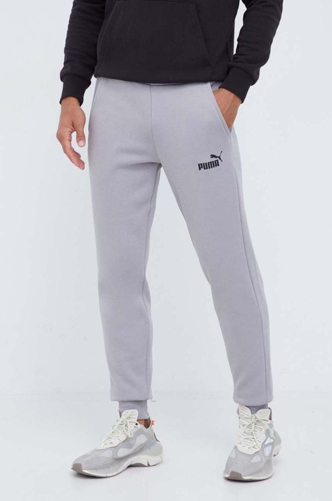Спортивні штани Puma чоловічі колір сірий однотонні