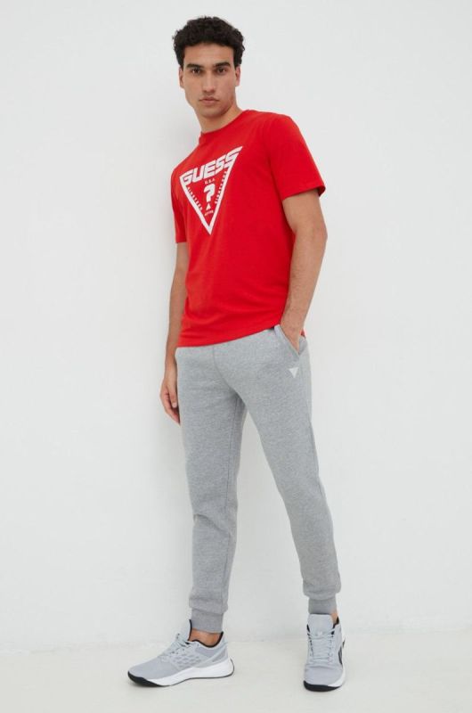 Спортивні штани Guess чоловічі колір сірий меланж (2685375)