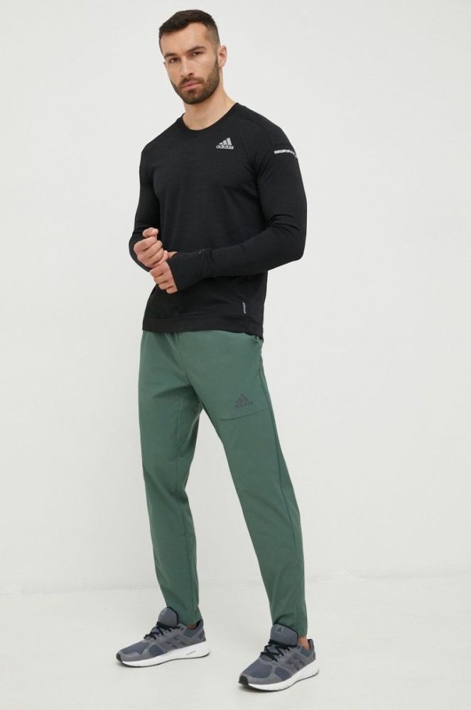 Спортивні штани adidas чоловічі колір зелений однотонні (2496846) фото 2