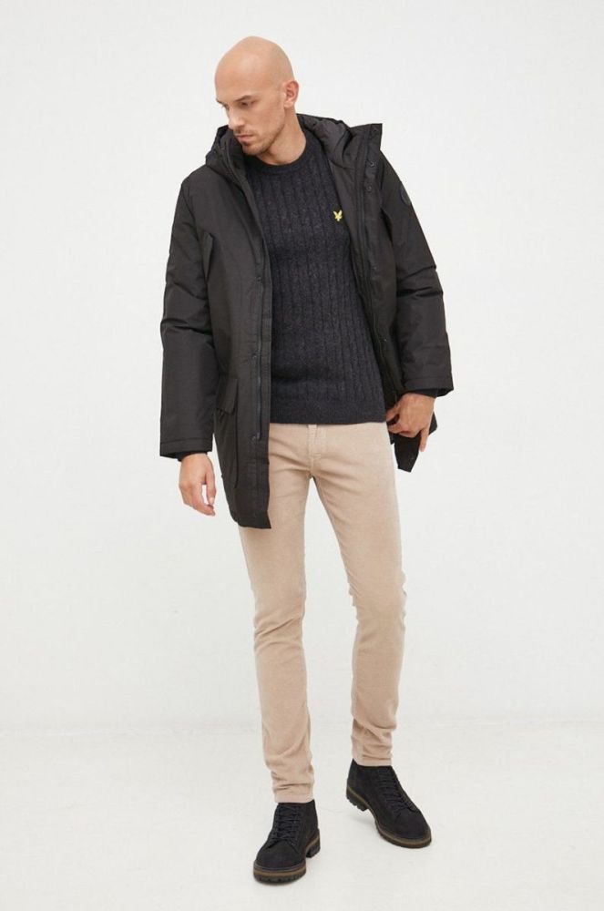 Штани Pepe Jeans чоловічі колір бежевий облягаючі фото 2