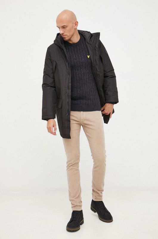Штани Pepe Jeans чоловічі колір бежевий облягаючі фото 2
