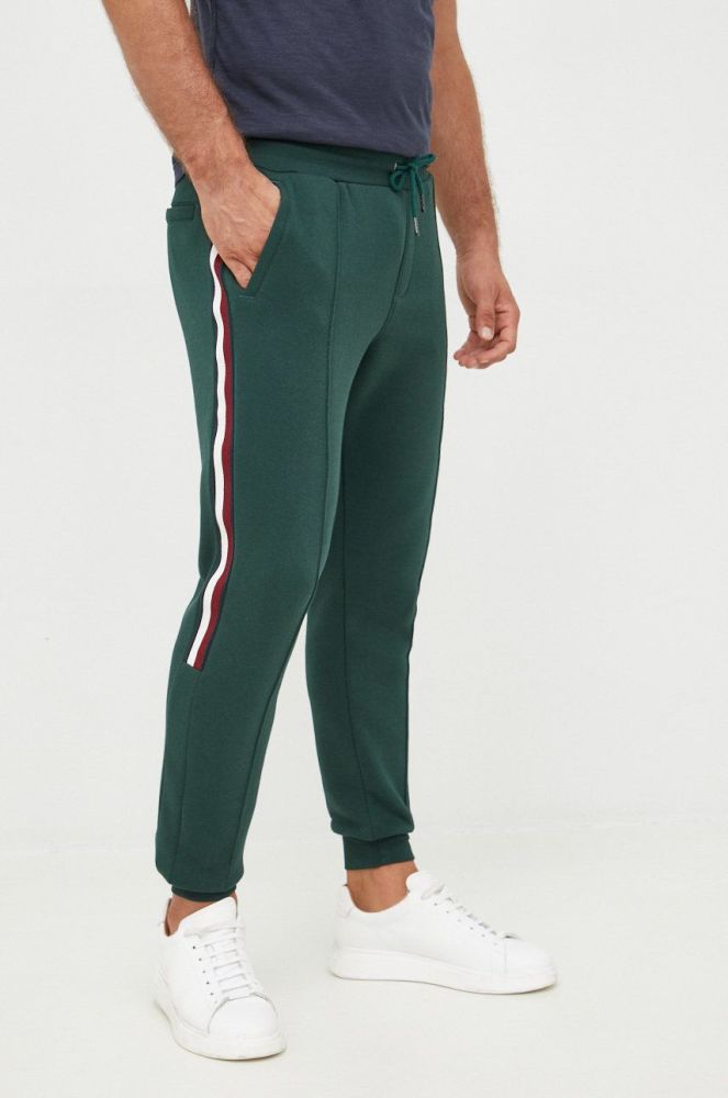 Спортивні штани Tommy Hilfiger чоловічі колір зелений з аплікацією (2565591)