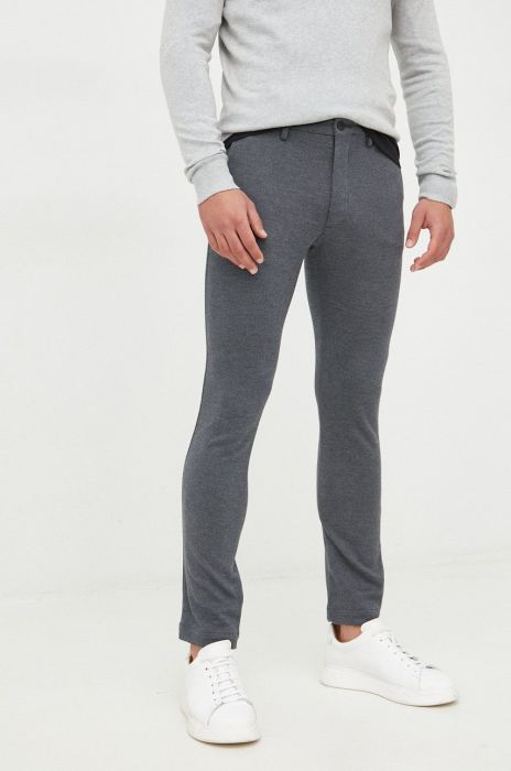 Штани Tommy Hilfiger чоловічі колір сірий облягаюче (2609357)