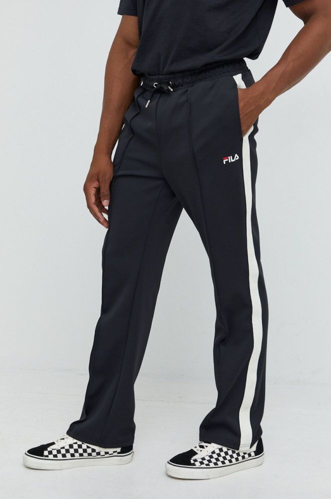 Спортивні штани Fila чоловічі колір чорний з аплікацією (2604668)