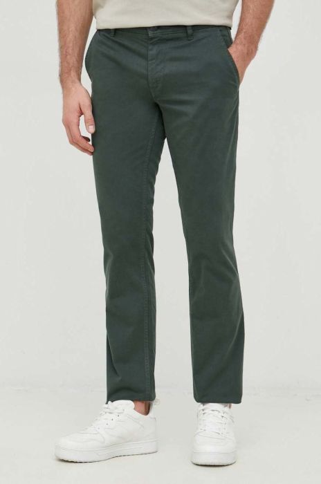 Штани BOSS Boss Casual чоловічі колір зелений фасон chinos Штани BOSS Boss Casual чоловічі колір зелений фасон chinos
