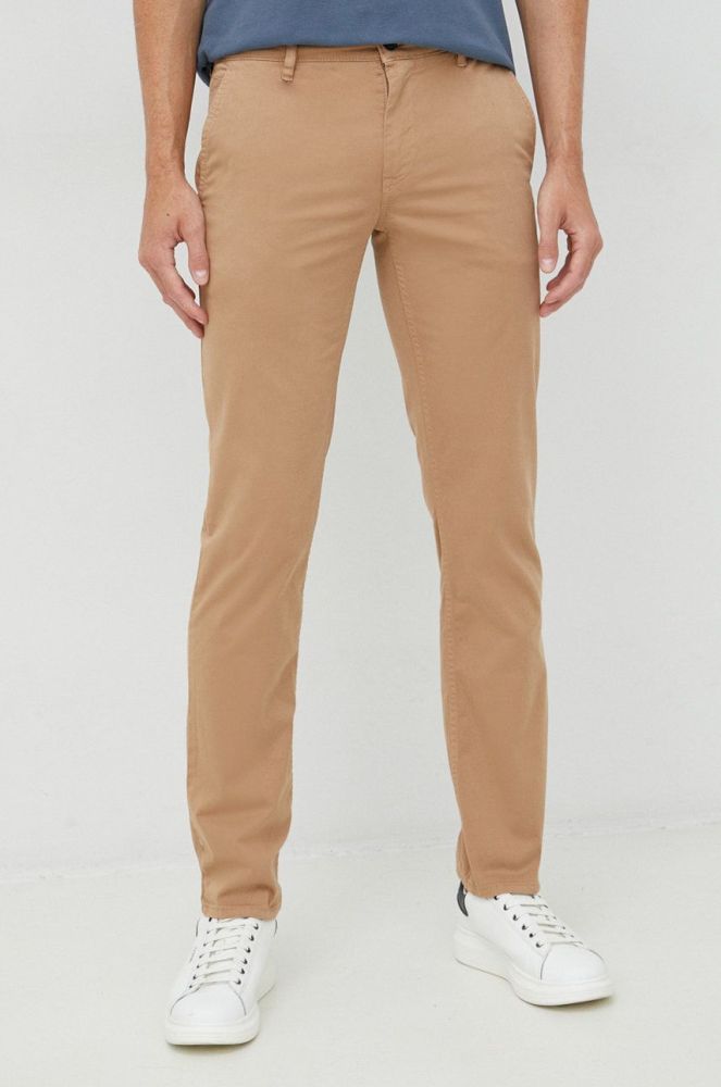 Штани BOSS Boss Casual чоловічі колір бежевий фасон chinos