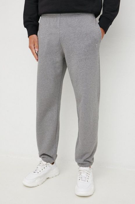 Бавовняні спортивні штани Trussardi чоловічі колір сірий меланж