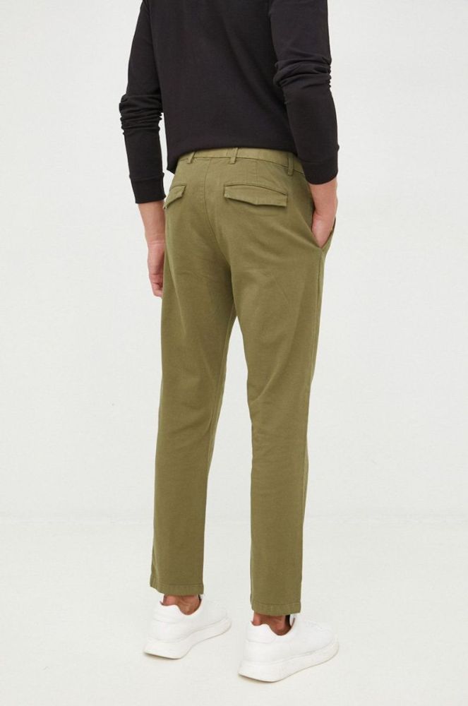 Штани United Colors of Benetton чоловічі колір зелений фасон chinos фото 3