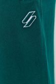 Бавовняні спортивні штани Superdry чоловічі колір зелений однотонні (2688536)