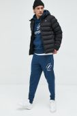 Бавовняні спортивні штани Superdry чоловічі з аплікацією колір блакитний