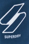 Бавовняні спортивні штани Superdry чоловічі з аплікацією колір блакитний