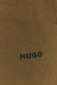 Бавовняні спортивні штани HUGO чоловічі колір зелений однотонні