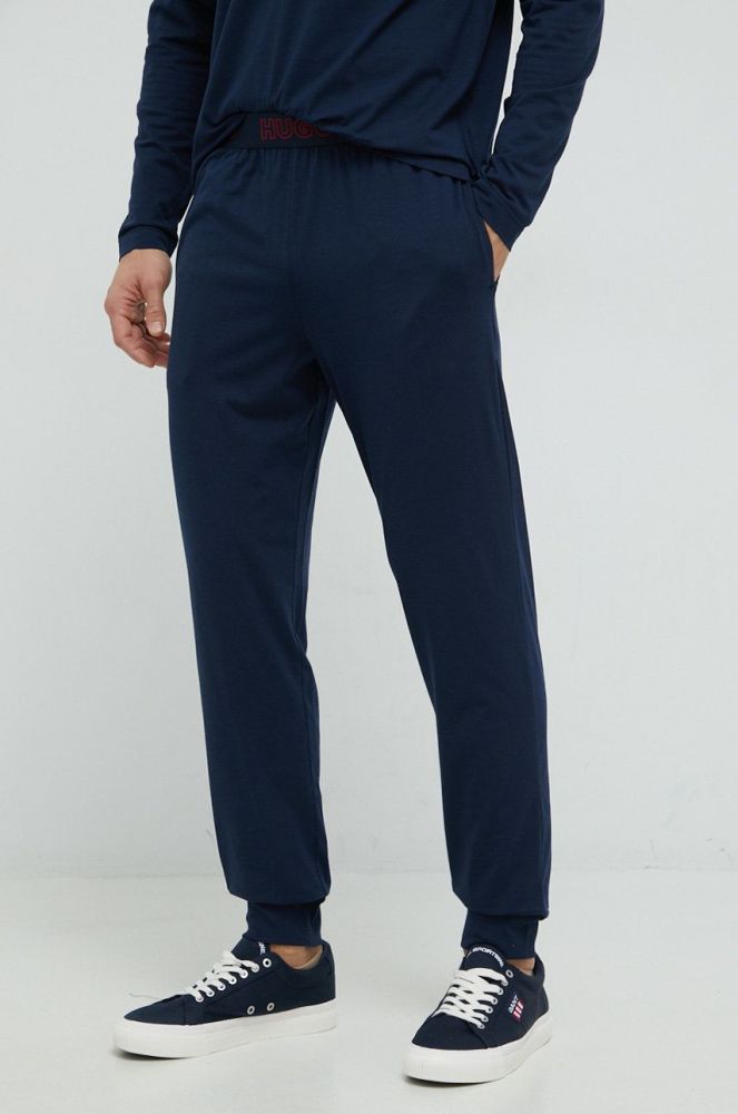 Піжамні штани HUGO чоловічі колір синій однотонна (2775800)