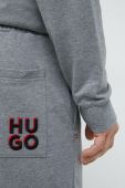Бавовняні спортивні штани HUGO чоловічі колір сірий однотонні (2754901)