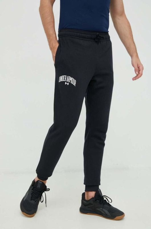 Спортивні штани Under Armour чоловічі колір чорний з принтом фото 2