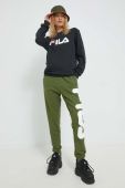Спортивні штани Fila колір зелений з принтом