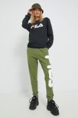 Спортивні штани Fila колір зелений з принтом