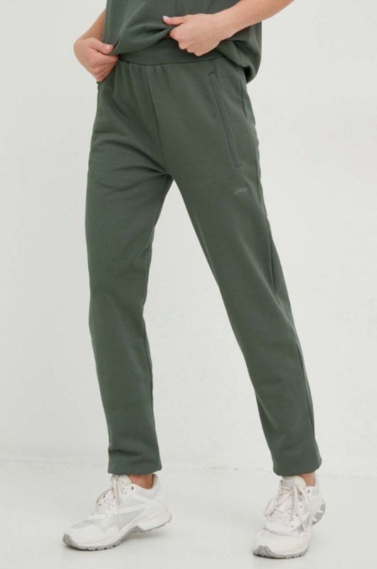 Бавовняні спортивні штани Arkk Copenhagen unisex колір зелений однотонні фото 2