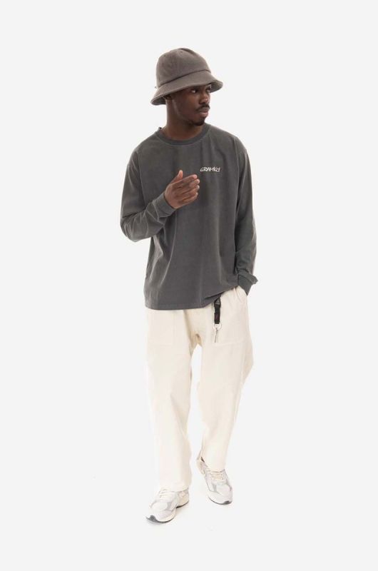 Бавовняні штани Gramicci Loose Tapered Pant колір бежевий широкі середня посадка G103.OGT-cream фото 2