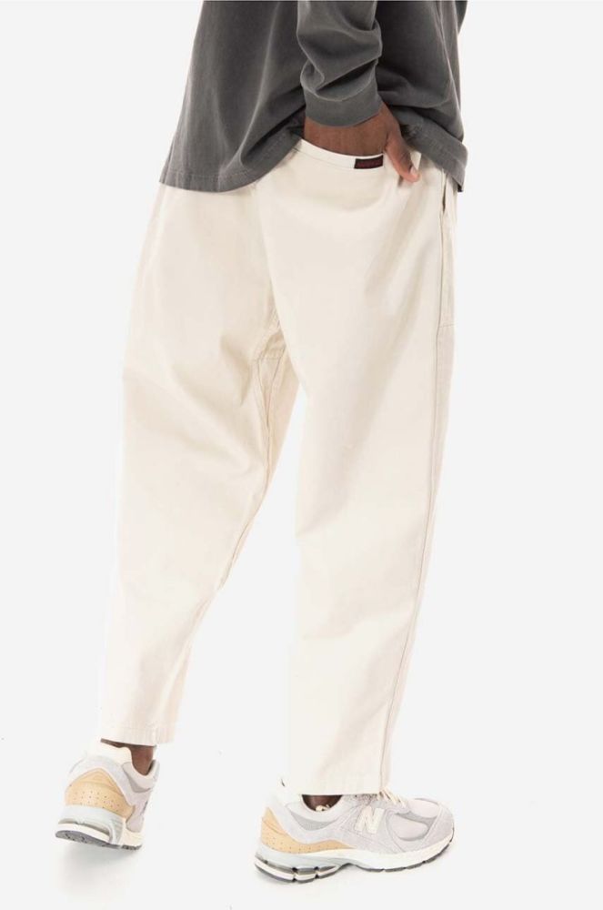 Бавовняні штани Gramicci Loose Tapered Pant колір бежевий широкі середня посадка G103.OGT-cream фото 3