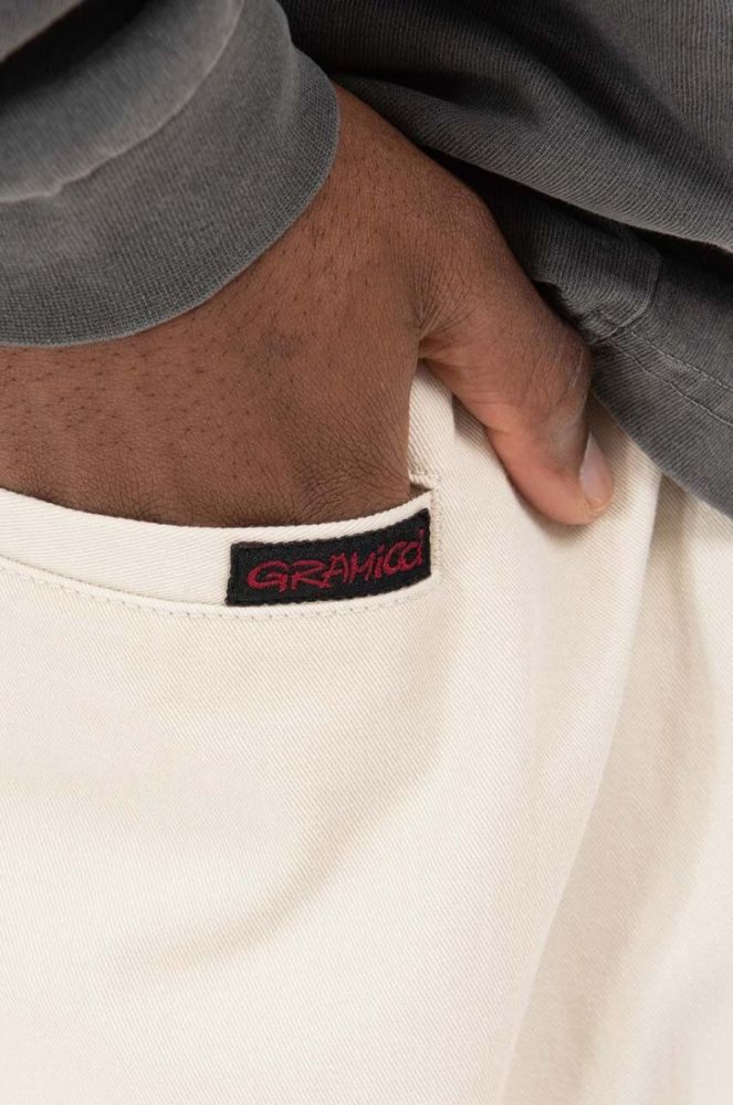 Бавовняні штани Gramicci Loose Tapered Pant колір бежевий широкі середня посадка G103.OGT-cream фото 4