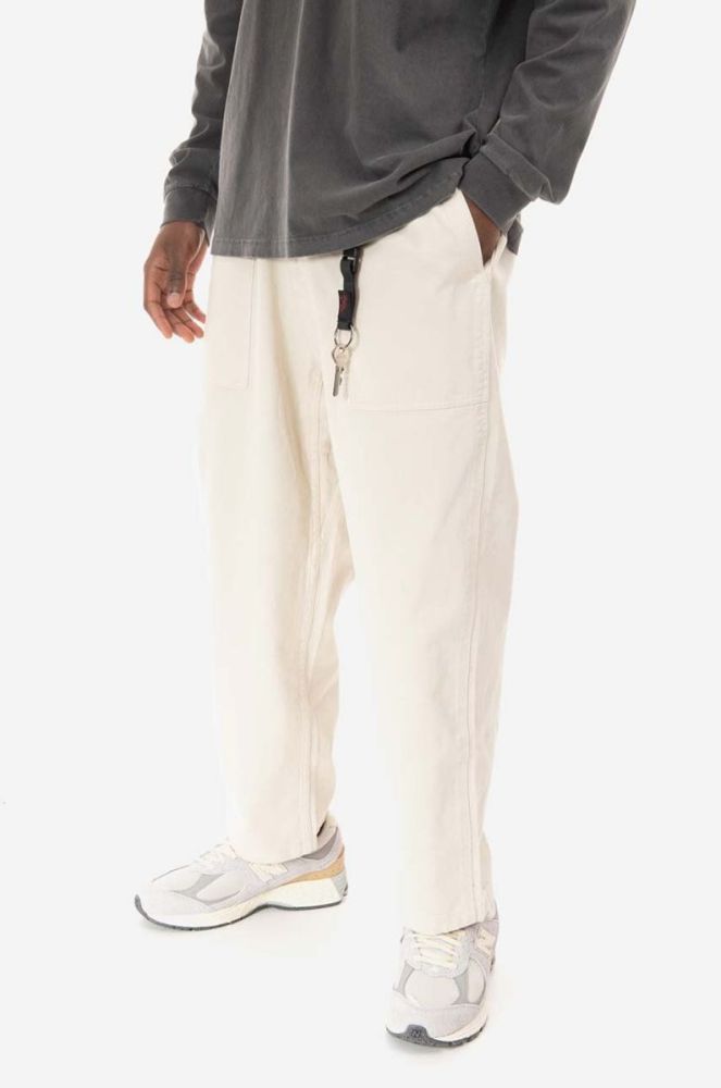 Бавовняні штани Gramicci Loose Tapered Pant колір бежевий широкі середня посадка G103.OGT-cream фото 7