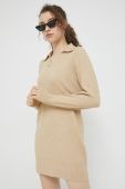 Сукня з домішкою вовни Noisy May колір бежевий mini пряма