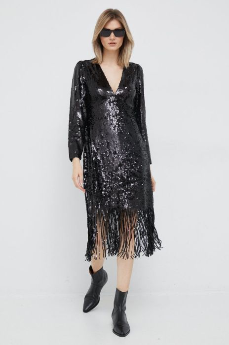 Сукня Y.A.S колір чорний midi пряма