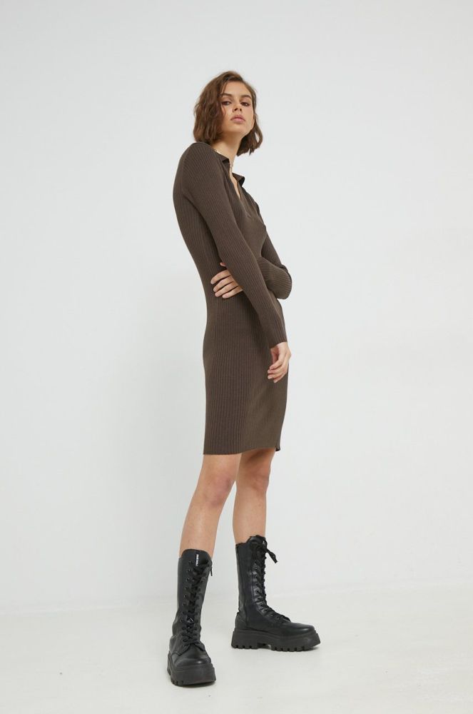 Сукня JDY колір коричневий mini облягаюча