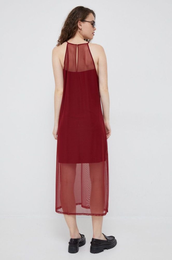 Сукня Dkny колір бордовий maxi пряма фото 3