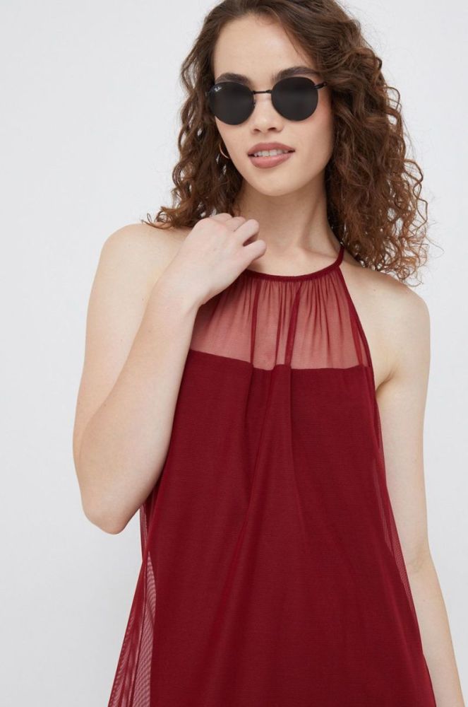 Сукня Dkny колір бордовий maxi пряма фото 5