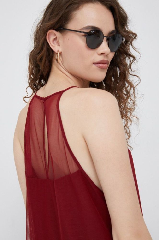 Сукня Dkny колір бордовий maxi пряма фото 6