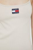 Сукня Tommy Jeans колір бежевий midi облягаюча