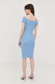 Сукня з домішкою шовку Guess mini облягаюча колір блакитний