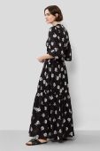 Бавовняна сукня колір чорний maxi розкльошена