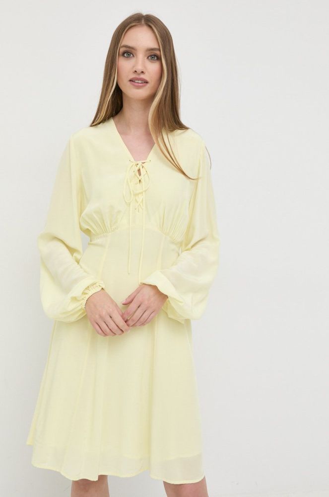 Сукня Ivy Oak колір жовтий mini розкльошена