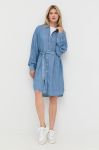 Сукня BOSS mini пряма колір блакитний (2526378)