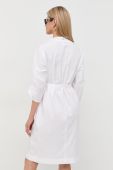 Бавовняна сукня BOSS колір білий mini розкльошена
