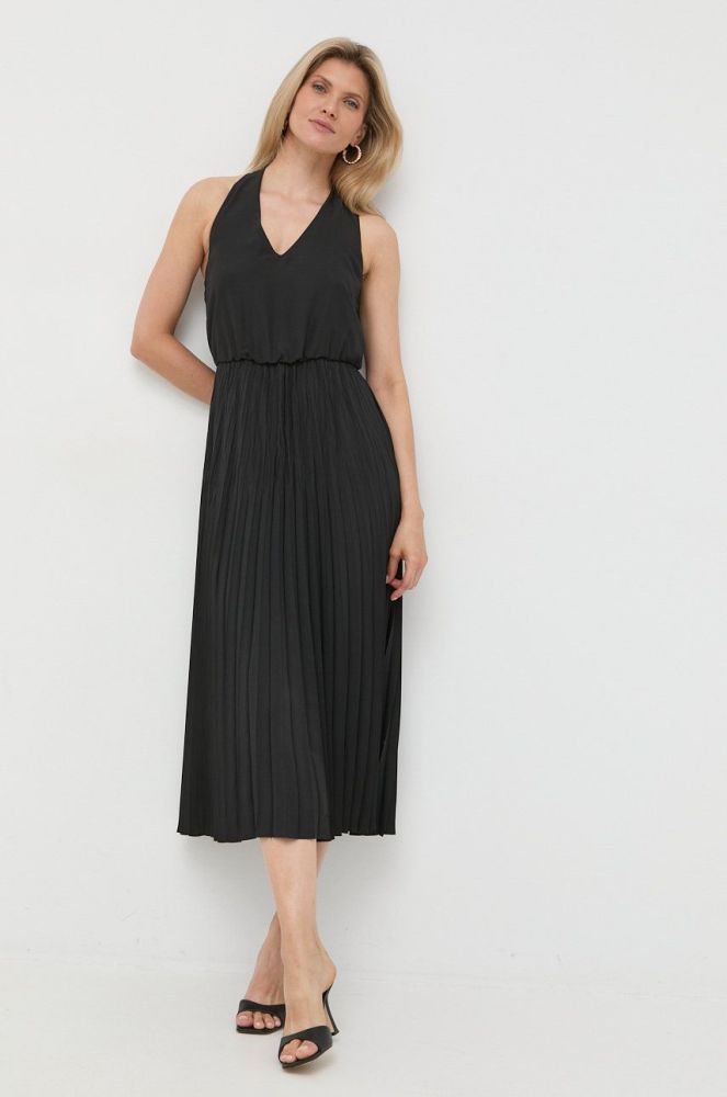 Сукня MAX&Co. колір чорний midi розкльошена