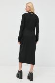 Сукня з домішкою вовни Twinset колір чорний midi пряма